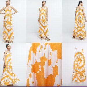 River Island Tie Dye Midi Slip Dress - Orange